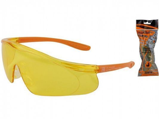 Очки открытые JETA SAFETY Zenith янтарные (с боковой защитой)