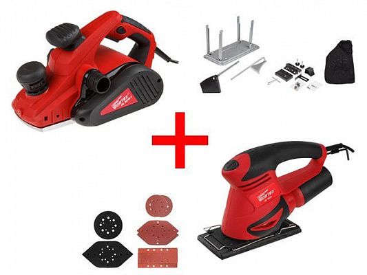 Рубанок электрический WORTEX PL 3515-1 в кор. + аксессуары + АКЦИЯ! (+Виброшлифмашина WORTEX SS 1920 в кор. + набор насадок со скидкой!)