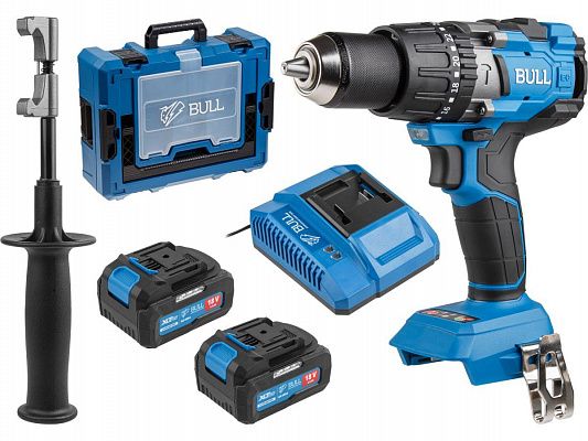 Аккум. дрель-шуруповерт BULL SR 1805 Xcase XLTpro, 2х4 А*ч, БЕСЩЕТ., 18 В, 120 Н*м, БЗП(мет.) 13 мм (Доп. функции: Ударное сверление, "AntiKickback", режим "TURBO")