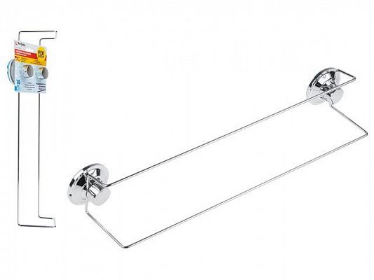 Держатель для полотенца настенный на вакуумных присосках, хром. сталь, FIX LOCK, PERFECTO LINEA (500x90x100 мм)