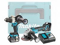 Набор электроинструментов MAKITA DLX 2430 TJ   MAKPAC (DDF486, DGA504, BL1850x2, DC18RC, MAKPAC)