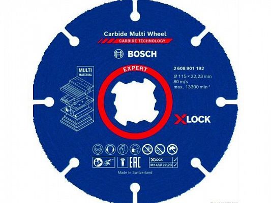 Круг отрезной 115х1,0x22.23 мм по дереву  X-LOCK CARBIDE BOSCH