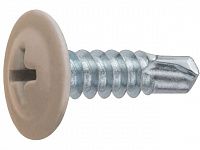 Саморез 4.2х16 мм с прессшайбой, цинк, со сверлом, RAL 1014 (50 шт в зип-локе) STARFIX (цвет слоновая кость)