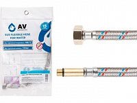 Подводка гибкая, SUS, иголка м10 длинная - гайка 1/2" 40 см AV Engineering (16 Bar, 100°С, в пакете)