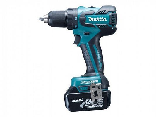 Аккум. дрель-шуруповерт MAKITA LXT DDF 459 RFE в чем. (18.0 В, 2 акк., 3.0 А/ч Li-Ion, 2 скор., 45 Нм, шурупы до 8 мм)
