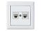 Розетка компьютерная 2xRJ45 (Cat5e, скрытая) белая, DARIA, MUTLUSAN ((2xRJ 45) 8-pin, соединения типа 568A или 568B)