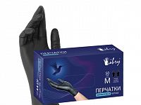 Перчатки нитриловые, р-р XL, уп. 100 шт. черные LIBRY (текстурированные на пальцах)