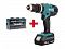 Аккум. ударная дрель-шуруповерт MAKITA LXT HP 457 DWE в чем. + Набор бит 47 шт. (B-36170) (18.0 В, 2 акк., 1.5 А/ч Li-Ion, 2 скор., 42 Нм, шурупы до 1