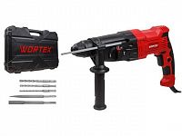 Перфоратор WORTEX RH 2621 в чем. + (2 зубила, 3 сверла) 800 Вт, 2.6 Дж, 3 реж., SDS-plus, Vario-Lock (800 Вт, 2.6 Дж, 3 реж., патрон SDS-plus, вес 2.9 кг)