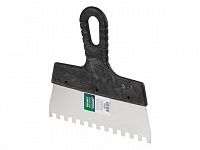 Шпатель фасад. зубчат. нерж.  350мм зуб 8х8 ВОЛАТ (для клея, гребенка)