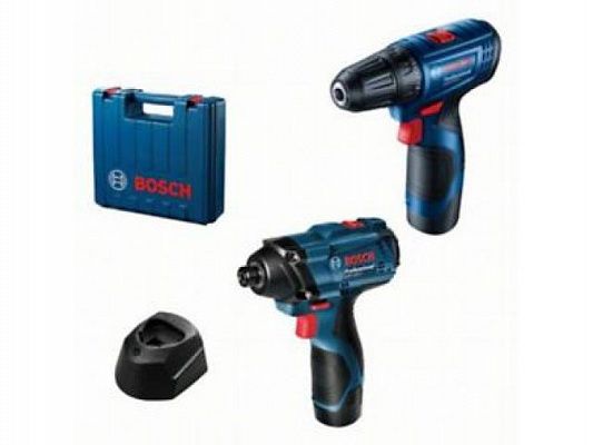 Аккум. дрель-шуруповерт BOSCH GSR 120-LI+ аккум. импульсный гайковерт GDR 120-LI в чем. (12.0 В, 2 акк., 2.0 А/ч Li-Ion, 30 Нм, шурупы до 7 мм)