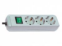 Удлинитель 1.5м (3 роз., 3.3кВт, с/з, выкл., ПВС) светло-серый Brennenstuhl Eco-Line (провод 3х1,5мм2, сила тока 16А, с/з - с заземляющим контактом)