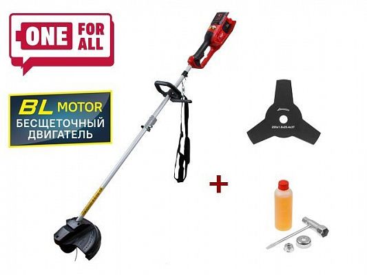 Триммер аккум. WORTEX TB 3036 ALL1 XLT SET БЕСЩЁТ.ДВИГ., 18В+18В, 2акб, 4Ач, шир.скаш.300 мм леск