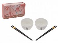 Набор керамических мисок с палочками для еды (2 миски+4 палочки), серия Asian, PERFECTO LINEA