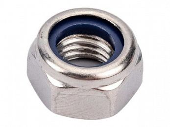 Гайка М4 со стопорным кольцом, нерж.сталь (А2), DIN 985 (1000 шт в уп.) (STARFIX)